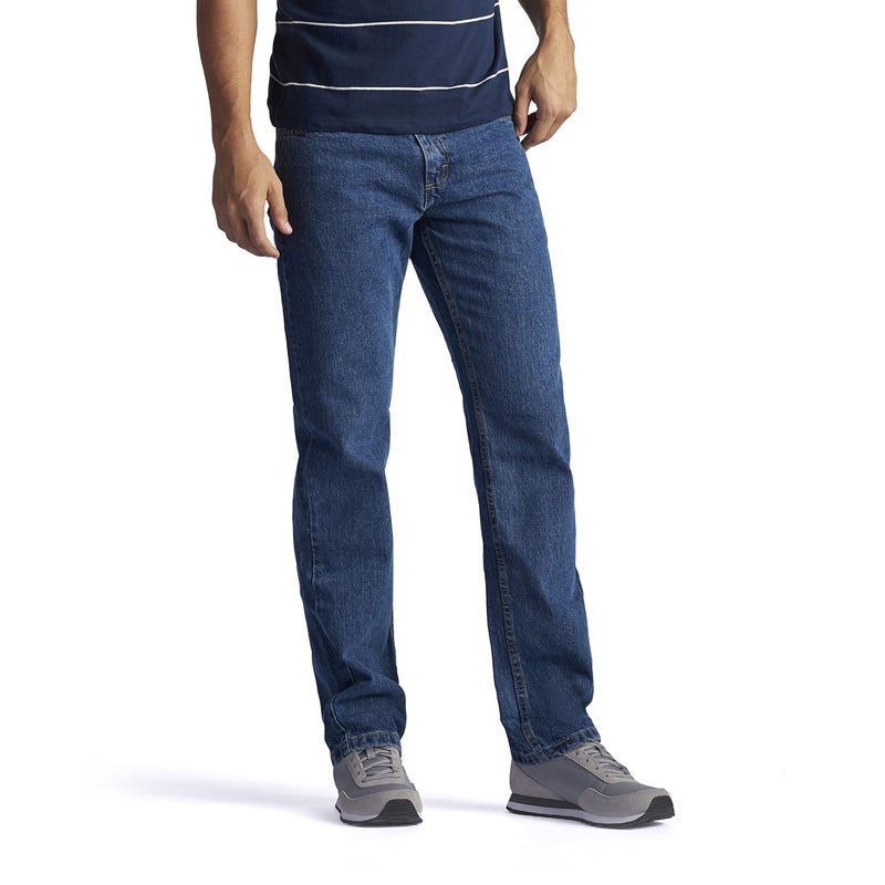 Lee Men's Regular Fit Straight Leg Jean, Medium Stone, 40W x 29L